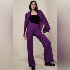 Banana Republic Wide Leg Italian Wool Lido Size 6P Deep Purple NWT RARE COLOR
